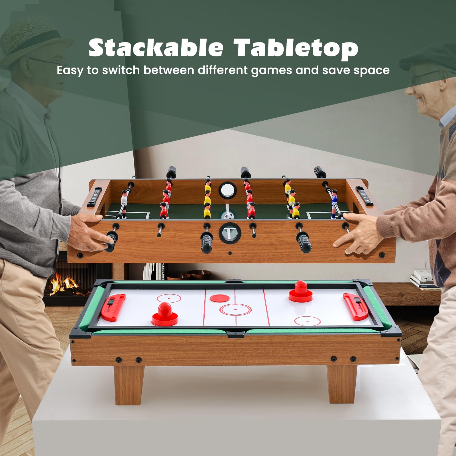 Giantex 4-in-1 Multi Game Table, Combo Foosball Game Table Top w